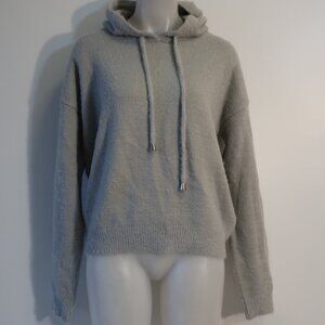 Womens Pookie & Sebastian Gray Faux Fur Hoodie Sweater M